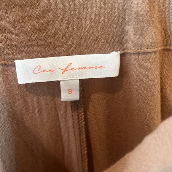 NEW Boho Solid Linen Three Button Wide Leg Jumpsuit - Picture 10 of 10